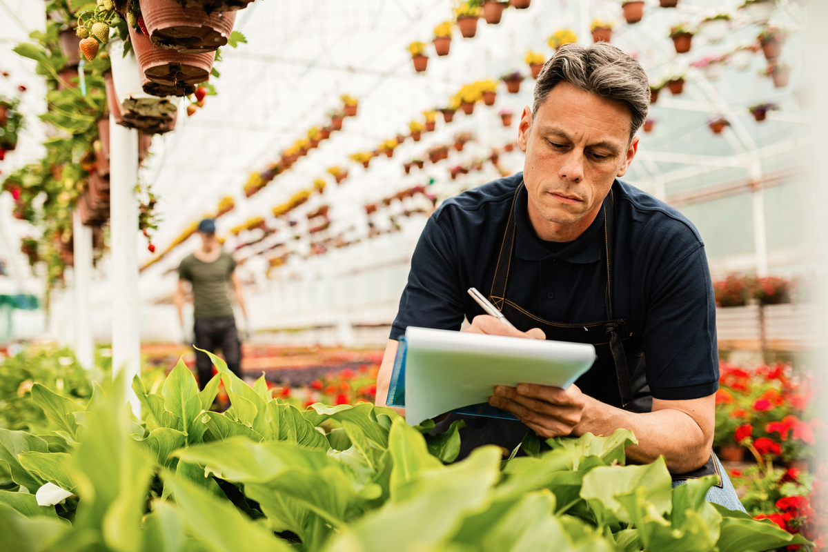 como fazer a gestão de estoque rural: homem fazendo a contagem o inventário de produtos